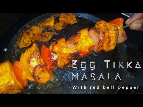 Egg tikka masala with red bell pepper rich in vitamin C - immunity booster