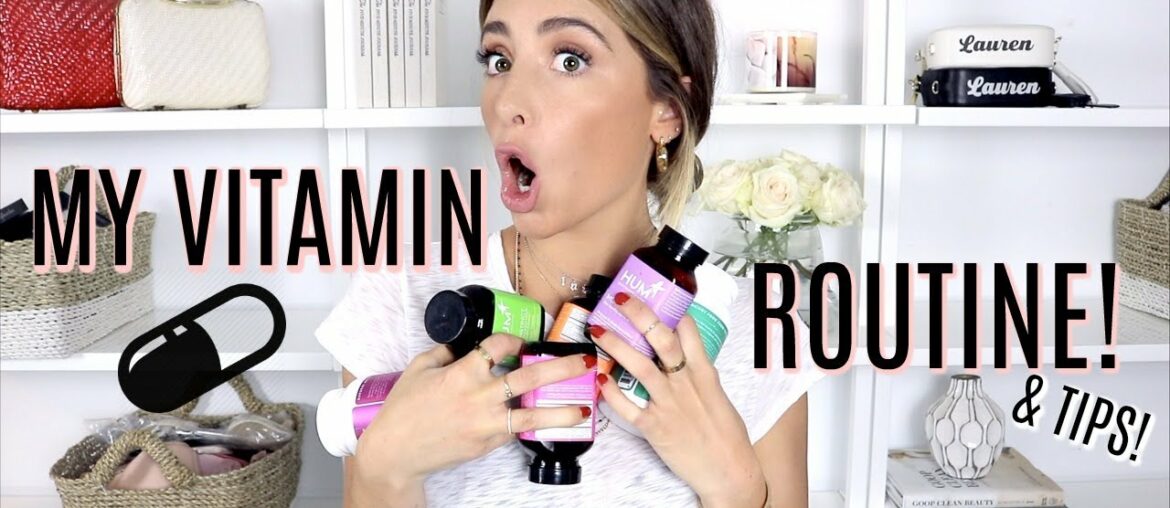 MY VITAMIN COLLECTION & ROUTINE! Beauty & Weight Loss | Lauren Elizabeth