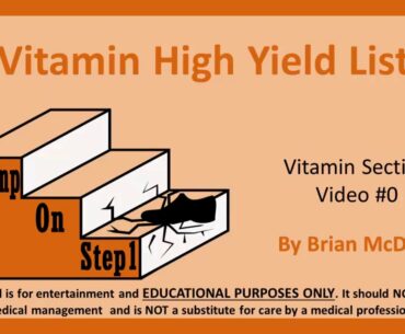 USMLE Vitamin High Yield List