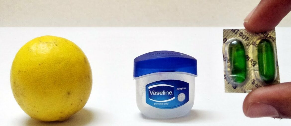 Apply VASELINE LEMON VITAMIN E CAPSULE Natural Face Hand Glowing Beauty Skin Care Life Hacks Instant