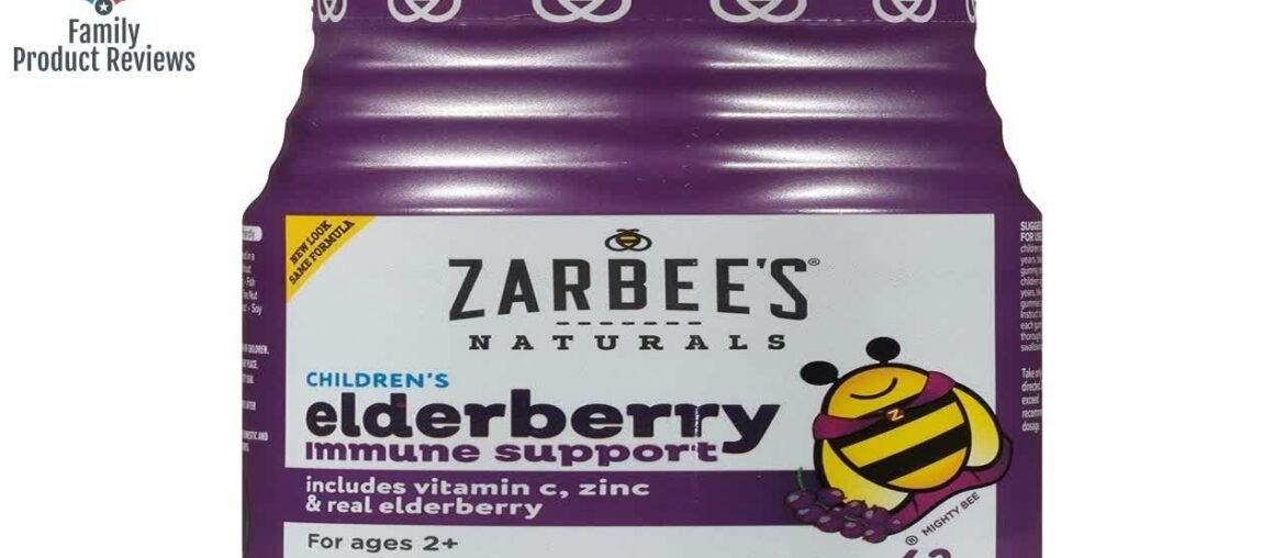 Zarbee's Naturals Children's Elderberry Immune Support* Gummies with Vitamin C Zinc Natural Berry