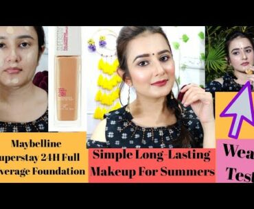 Maybelline Superstay 24H Full Coverage Foundation/ Honest Review & Demo / Wear Test⏰ / SWATI BHAMBRA