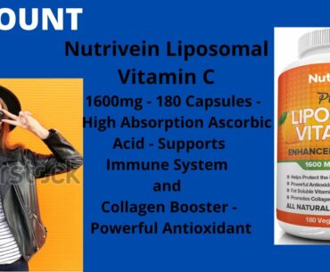 Nutrivein Liposomal Vitamin C 1600mg - 180 Capsules - Supports Immune System and Collagen Booster