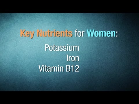 Nutrients women need video: Potassium, iron, vitamin B12