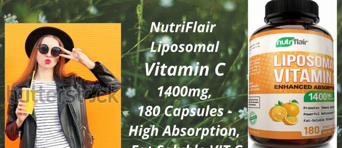 NutriFlair Liposomal Vitamin C 1400mg, 180 Capsules - Immune System Support & Collagen Booster