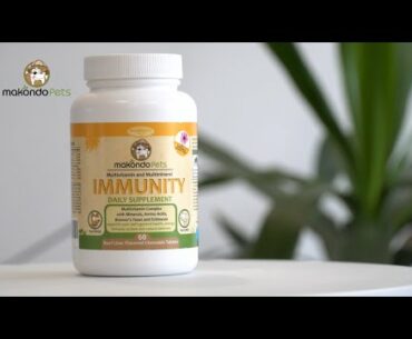 Immunity Booster for Dogs and Cats by Makondo Pets. Vitamins, Minerals, Echinacea, Brewer's Yeast.