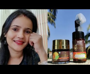 Wow Skin Science Vitamin C Foaming Face Wash & Face Cream Review l Tiny Makeup Update