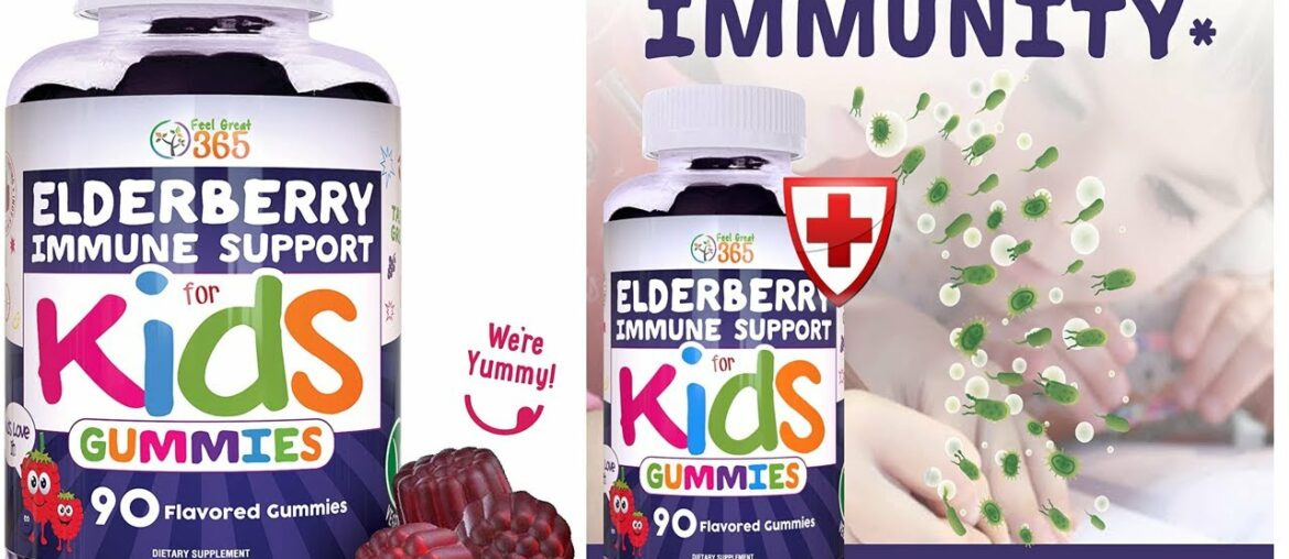 Elderberry Gummies for Kids | Support* | Gluten Free Vitamin C and Zinc | Sambucus Nigra Supplement