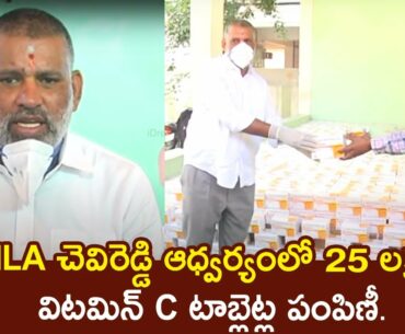 MLA Chevireddy Bhaskar Reddy Distributes 25 lakh C Vitamin Tablets in Chandragiri | iDream News