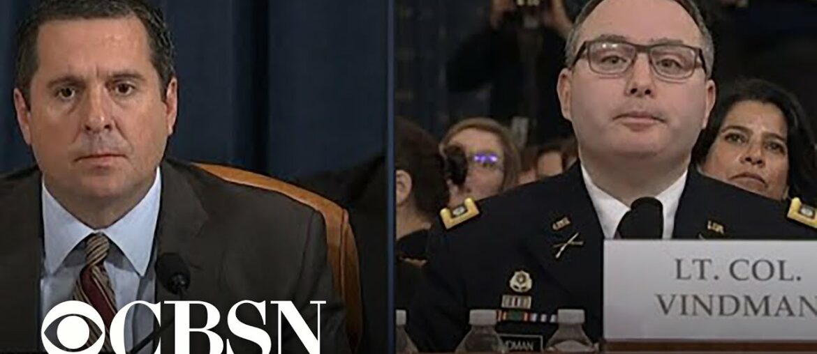 Lt. Col. Vindman responds to Nunes addressing him as "Mr. Vindman" in exchange about whistleblower