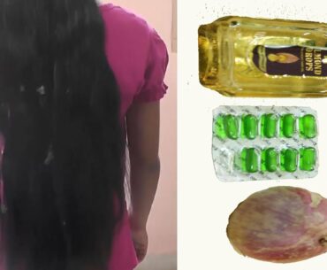 How to Grow longer And Thicken Hair faster!!| Vitamin E Capsule & Almonds Oil Hair Care Beauty Hacks