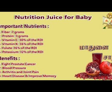 மாதுளை ஜூஸ் | Nutrition juice for baby | Pomegranate juice | Pomegranate Benefits in Tamil