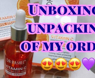 DR. RASHEL VITAMIN C FACE SERUM & CREAM UNPACKING (Brightening and Anti-Aging)💜