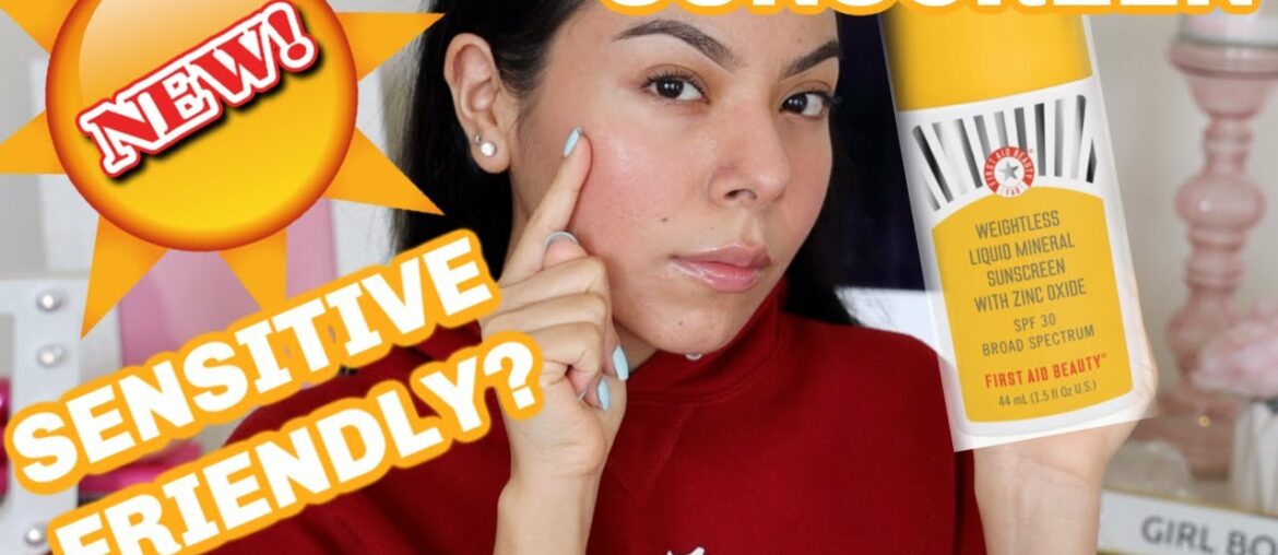 TESTING OUT FIRST AID BEAUTY'S NEW SUNSCREEN ON SENSITIVE SKIN!