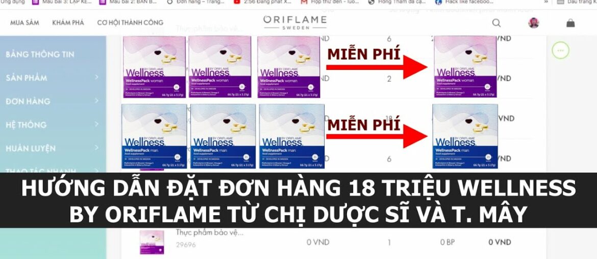 Hướng dẫn đặt Đơn Hàng Wellness Oriflame l Đơn Hàng Wellness 18 TRIỆU từ chị Dược sĩ Và Thị Mây.