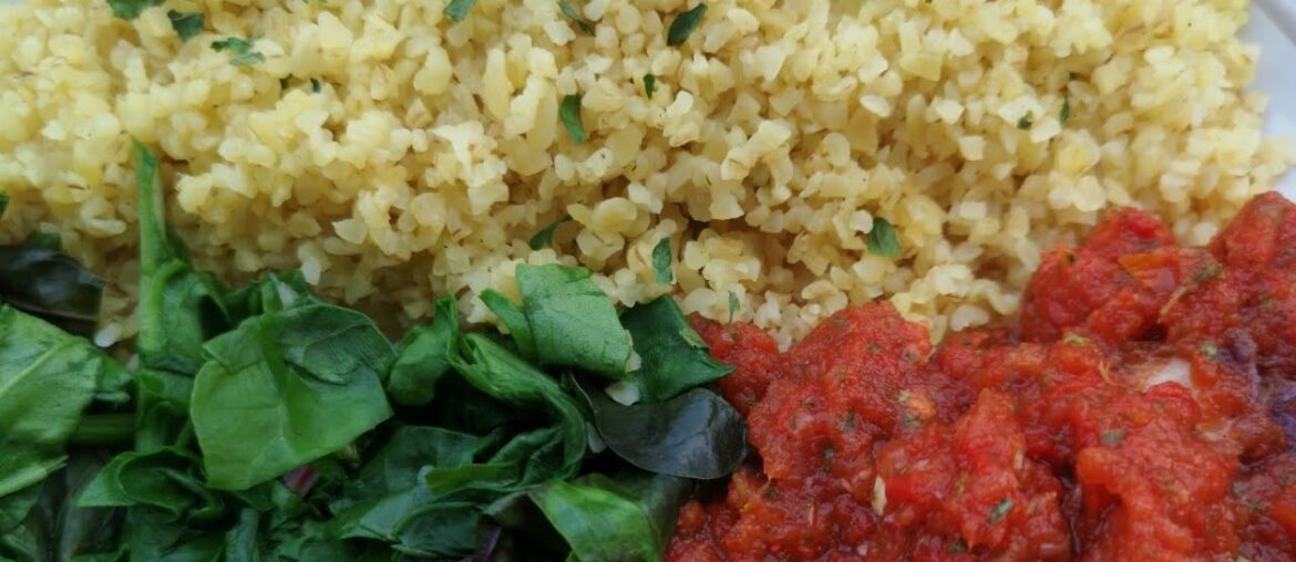 Spiced Tomatoe Sauce with Salty Bulgar Wheat