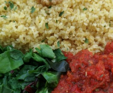 Spiced Tomatoe Sauce with Salty Bulgar Wheat