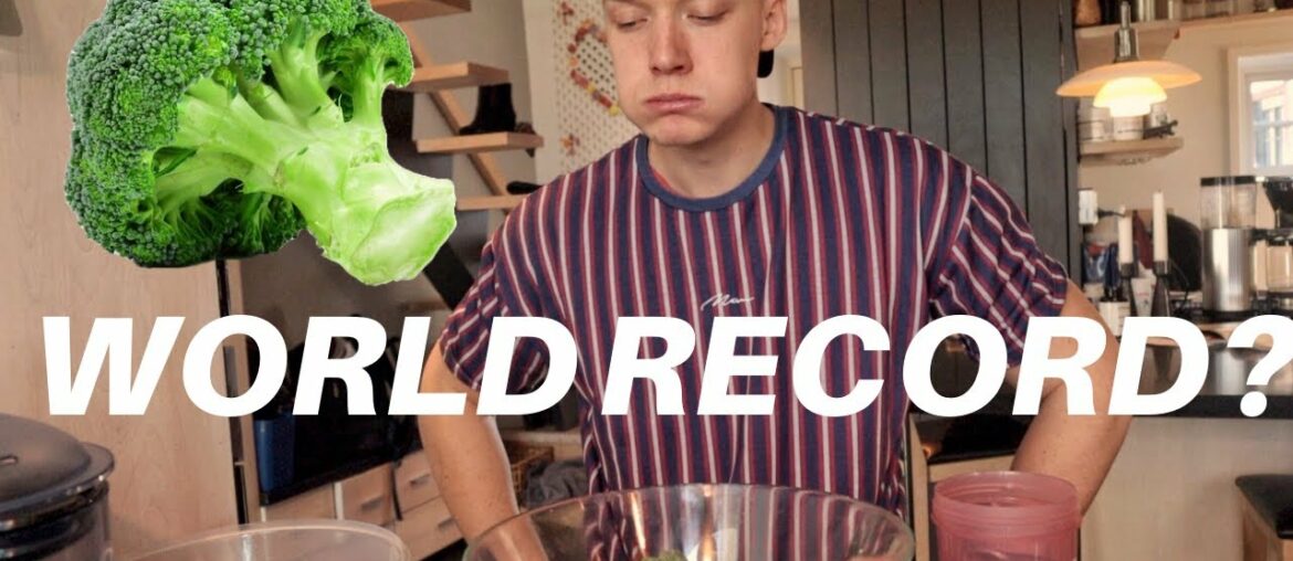 WORLD RECORD ATTEMPT 500 GRAMS OF RAW BROCCOLI?? AND FULL BACK WORKOUT!