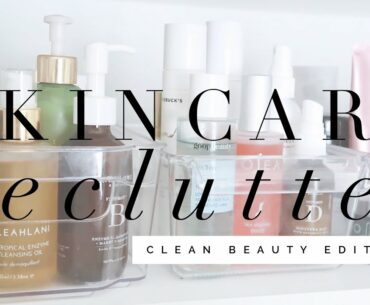 HUGE SKINCARE ORGANIZATION + DECLUTTER WITH ME | spring cleaning *clean beauty edition*