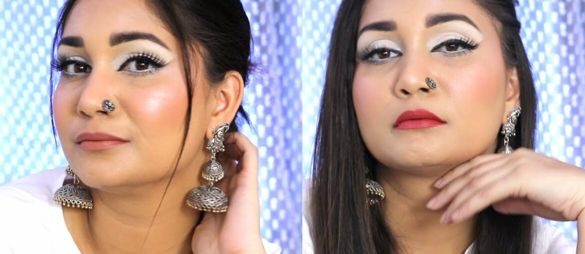 White Eye Shadow Makeup | White Monochrome Makeup Look | Nidhi Katiyar