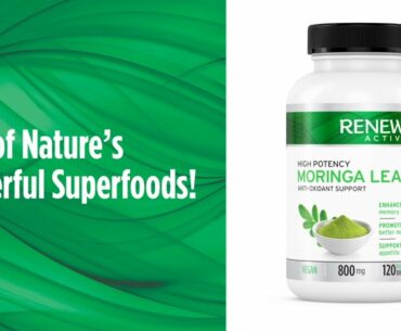 Renew Actives Moringa Leaf Supplement: 800mg For Enhanced Memory and Focus, Better Mood and Energy
