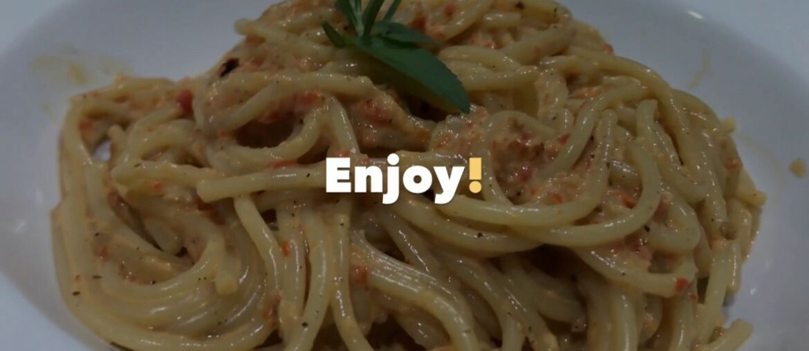 SHORT RECIPE: Spaghetti with red bell pepper sauce