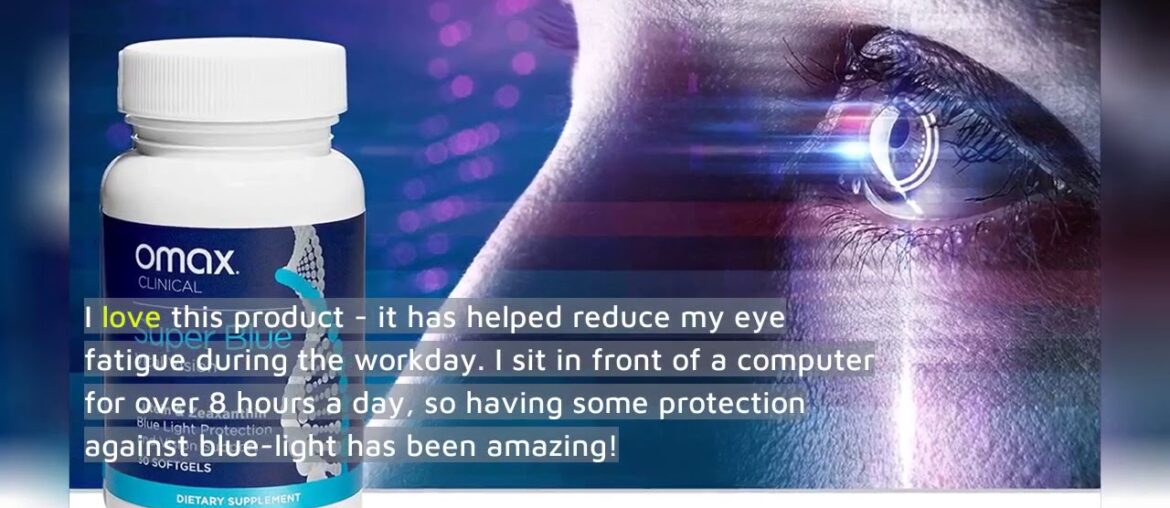 OMAX Super Blue Vital Vision Eye Vitamin Supplements  Lutein + Zeaxanthin Reduce Free Radical...