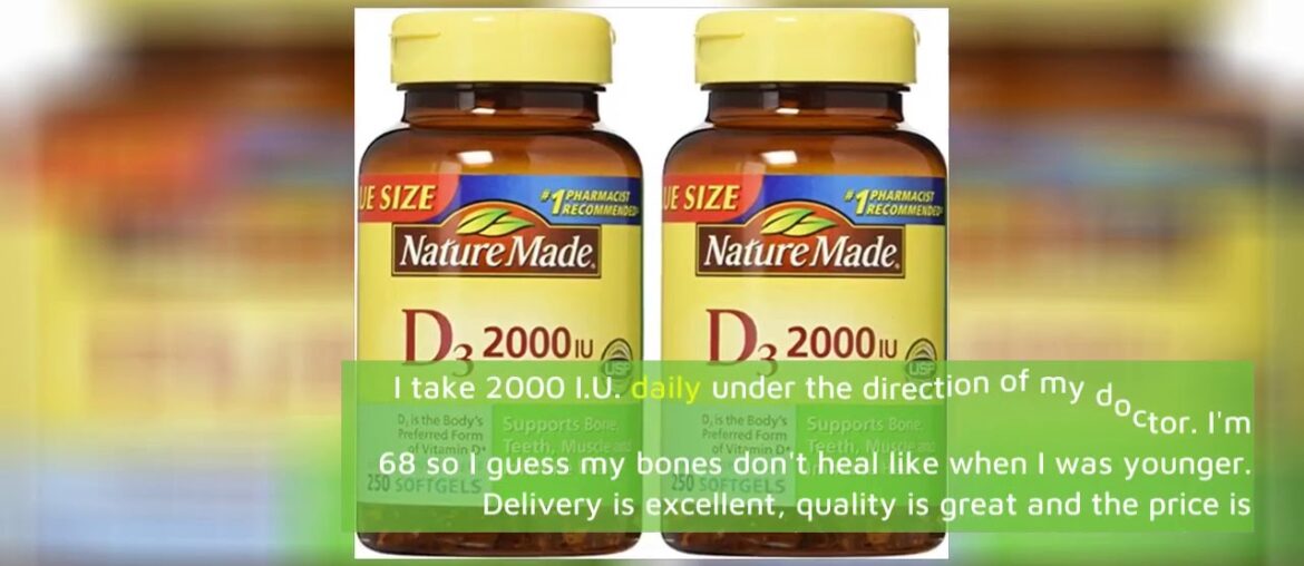 Review: Nature Made Vitamin D3 2000 IU (50 mcg) Softgels, 250 Count Everyday Value Size for Bon...