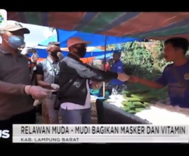 Peduli Covid-19, Komunitas Muda- Mudi Lampung Barat Bagikan Masker & Vitamin Ke Pedagang Pasar