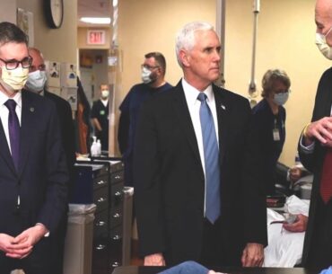 😂Pence Goes Alfresco at Mayo Clinic (Not Scared, No Mask)