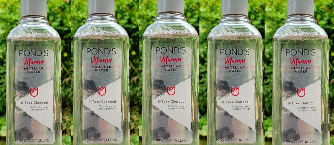 Ponds Vitamin Micellar Water D - Toxx Charcoal review & demo | RARA | makeup remover micellar water