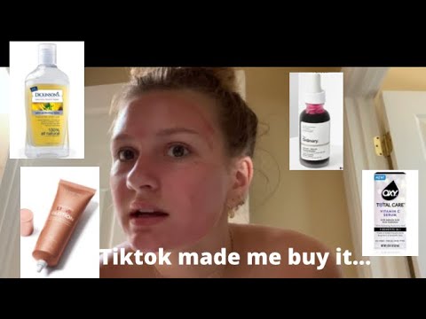 Trying out tik tok products (ordinary face mask, witch hazel, L’Oréal glotion, Vitamin C serum)