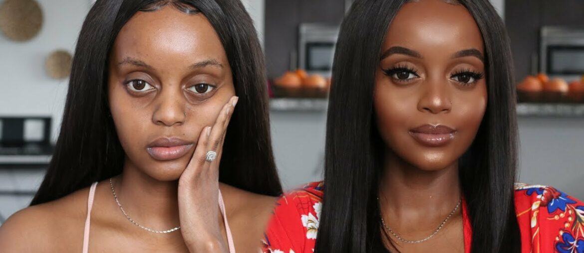 Simple No Eyeshadow MakeupTutorial + Flawless Foundation Routine | Makeup For Black Women