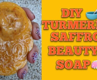 DIY🥣 TURMERIC SAFFRON BEAUTY SOAP👩🏻🧼 || MELT AND POUR SOAP IDEAS IN TELUGU