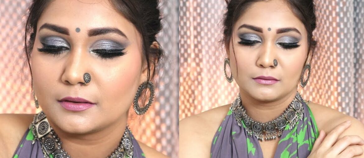 Grey Monochrome Makeup | Step By Step Makeup Tutorial 4 Beginners-Affordable Makeup | Nidhi Katiyar