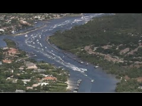 🗽🛥️Trump Bash 2020 Boat Parade Pt 1 AERIAL from Jupiter to Mar a Lago FL