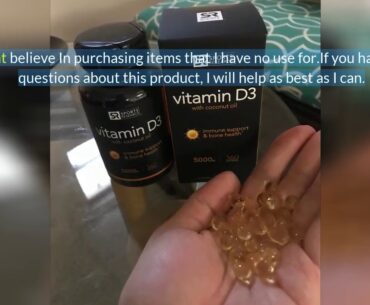 Review Vitamin D3 (5000iu/125mcg) Enhanced with Coconut Oil for Better Absorption ~ Non-GMO & G...