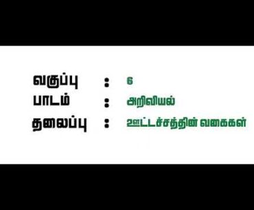 ஊட்டச்சத்தின் வகைகள் ? |Types of nutrition  | Science | 6th Standard | Term 1 | அறிவியல்