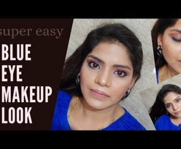 SUPER EASY BLUE EYE MAKEUP LOOK FOR EVERY OCCASION I BLUE HALF SMOKY LOOK I MAKEUP TUTORIAL