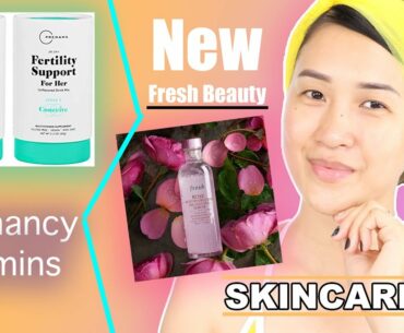 TRYING NEW FRESH BEAUTY ROSE COLLECTION AND PREGNANCY VITAMINS