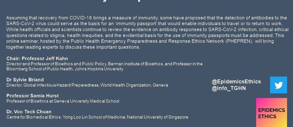 COVID-19 Immunity Passports: Inevitable? Ethical?