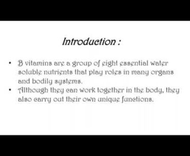 Functions and Deficiency of B-VITAMINS