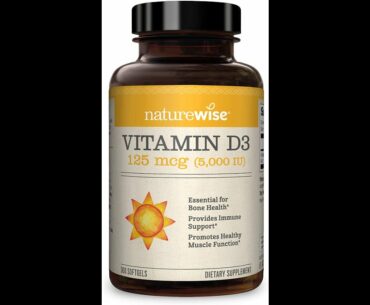 NatureWise Vitamin D3 5,000 IU  for Healthy Muscle Function, Bone Health, and Immune Support