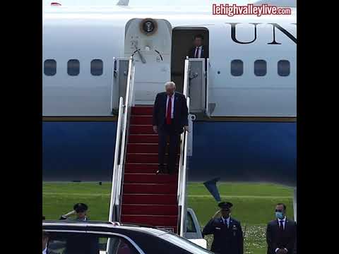 President Trump has arrived to the Lehigh Valley for coronavirus visit