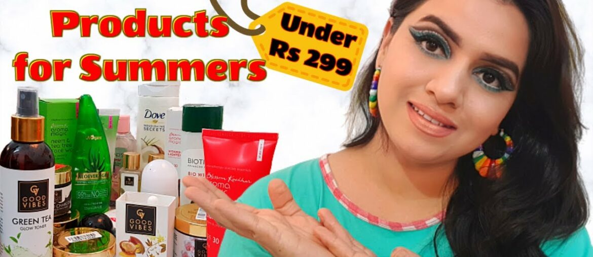 BEST SKINCARE PRODUCTS FOR SUMMERS UNDER Rs 299 | Good Vibes, Biotique, Ponds, Purplle, Aroma Magic