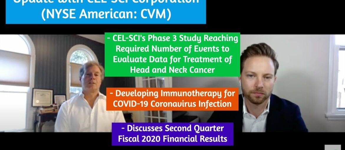 CEL-SCI Talks Phase 3 Head and Neck Cancer Study, Immunotherapy for COVID-19 in Corporate Update