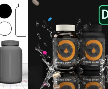 Create 3D Nutritional Supplements using Illustrator & Photoshop for Adobe Dimension product mock-ups