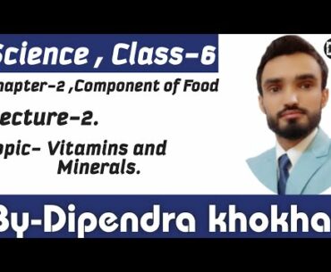 #Cbse  #Class6  #ComponentsOfFood                          Lecture-2 Vitamins and Minerals.