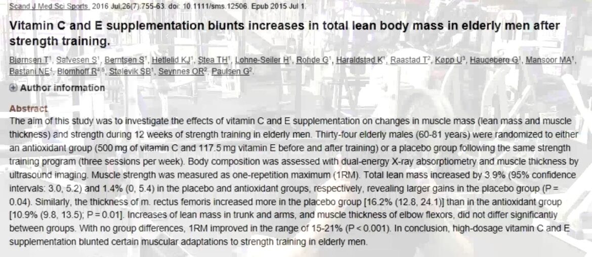 Supplementing Vitamin C May Be Costing You Gains!