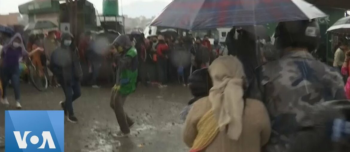 Villagers Queue for Bus in Nepal During Coronavirus Lockdown